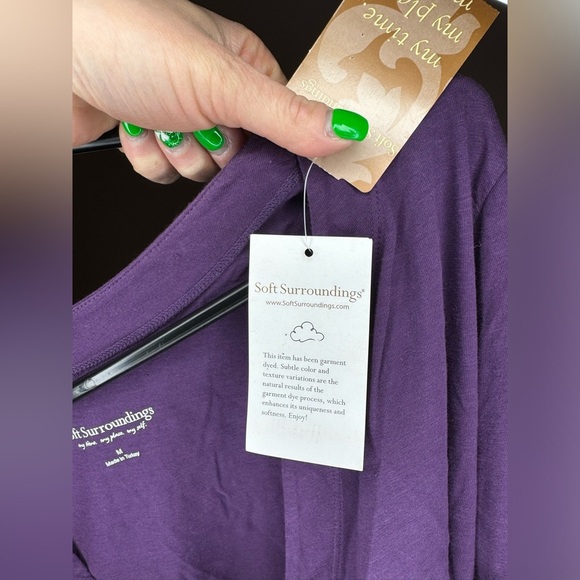 Soft Surroundings Purple Wrap Blouse with Long Sleeves - Picture 6 of 6